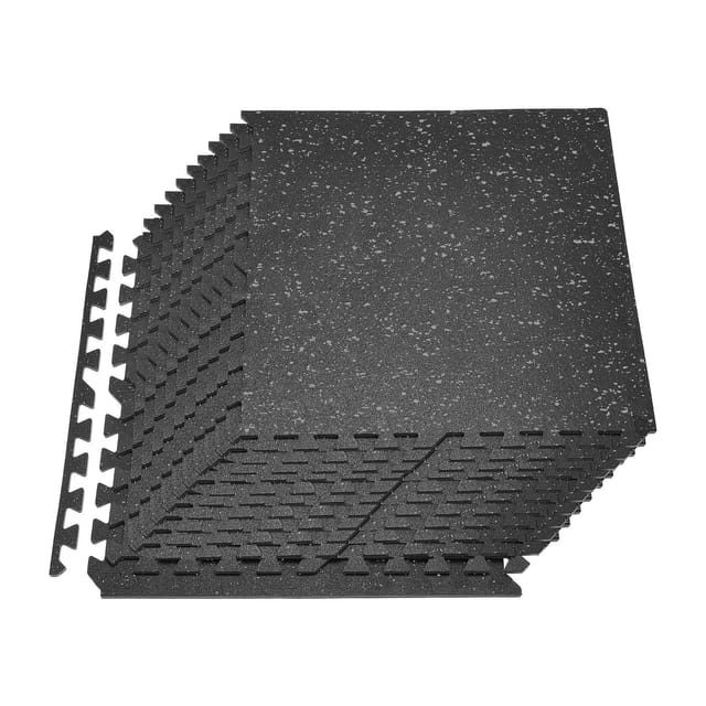 24-teilige Puzzle-fitnessmatte Aus Hochdichtem Eva-schaum, 610 X 610 Mm, Mit Ineinandergreifenden Gummifliesen Zum Schutz Von Fitnessböden