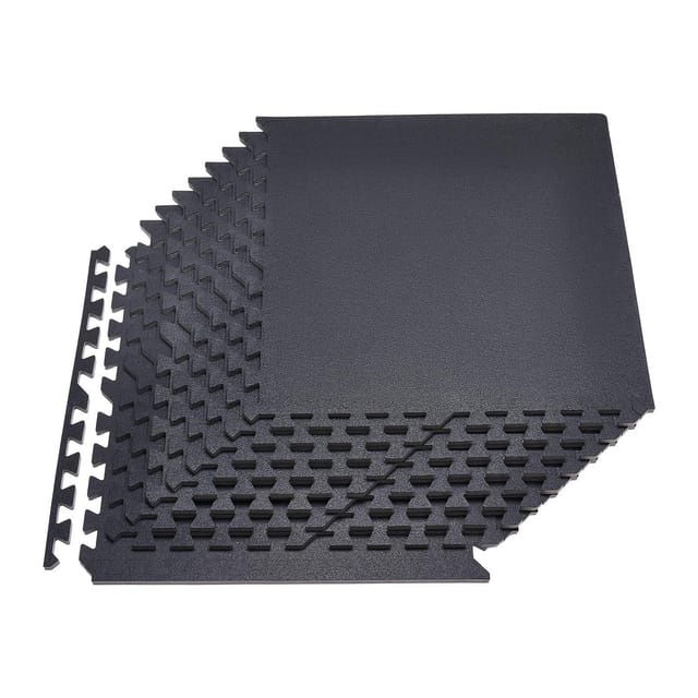 12-teilige Puzzle-gymnastikmatte Aus Hochdichtem Eva, 610 X 610 X 14 Mm, Ineinandergreifende Fliesen Für Zuhause Und