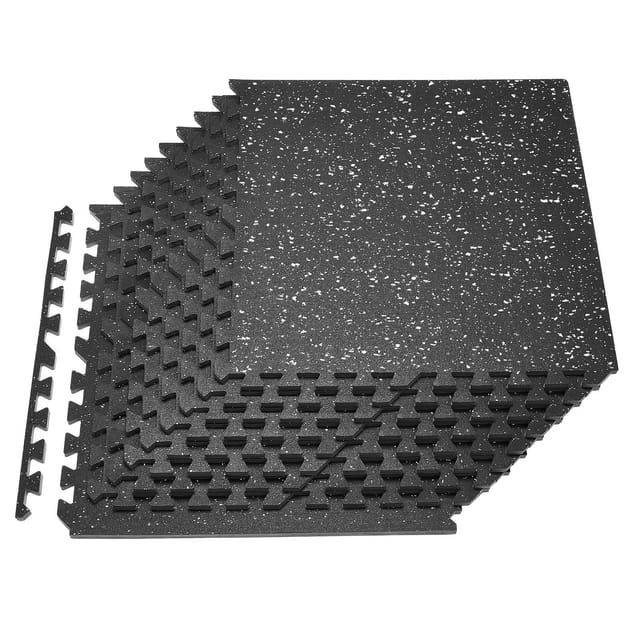 12-teiliges Fitnessmatten-set Im Puzzle-design, Hochdichter Eva-schaum, 610 X 610 X 14 Mm, Ineinandergreifende Matten, Bodenschutz Für Fitness, Zuhause Und Büro