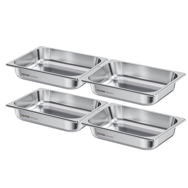 Dampfgarerkorb Aus Edelstahl, Halbe Größe 63,5 Mm, 3,8 L, Tischkorb, Verstopfungsfrei, Wiederverwendbar, Rostfrei, Für Catering, Haushalt, Partys, Restaurants, Hotels, Buffets, 4er-set