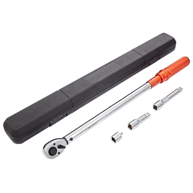 Drehmomentschlüssel Mit Ratschenfunktion, 1,3 Cm Vierkantantrieb, 34–340 Nm (20–250 Ft-lb), Set Mit Zwei Messbereichen, Mechanischer Satz Mit Zwei Messbereichen, Inklusive Adapter Und Verlängerungen