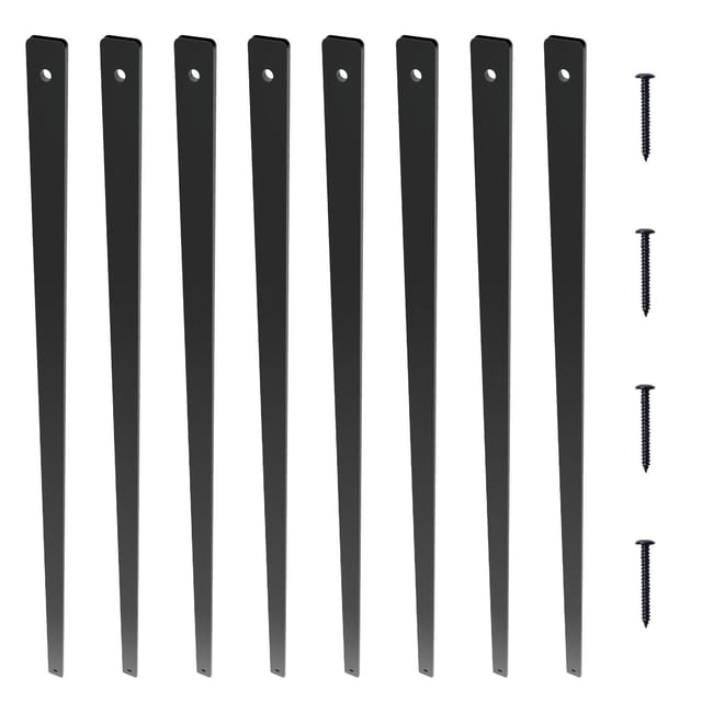 Treppengeländer Aus Metall, 75 X 2,5 Cm, 51 Satinierte Schwarze Aluminiumstäbe, Dekorative Geländer Für Terrassen