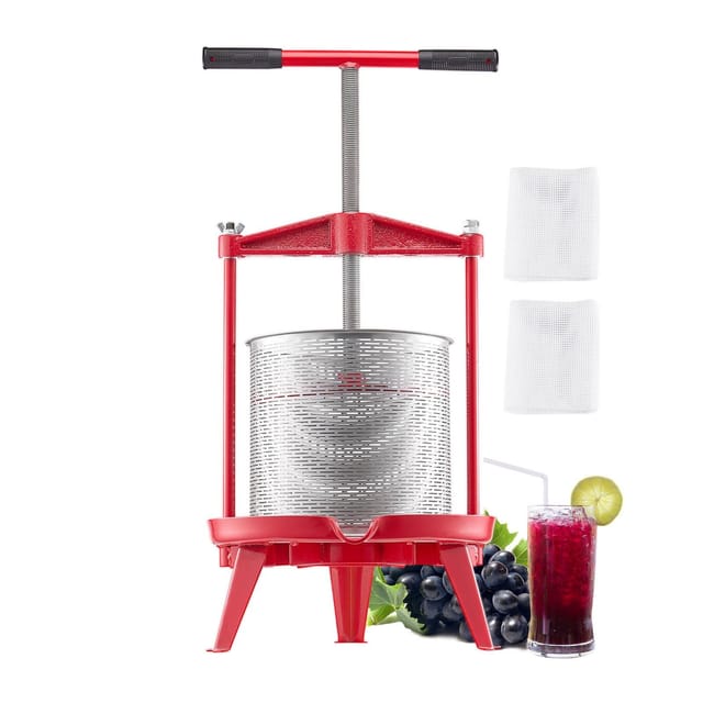 14-liter-fruchtpresse, Edelstahlkorb Mit Querstange Und Dreiecksrahmen, Manuelle Saftpresse, Für Apfelwein, Äpfel, Trauben, T-griff, Küche