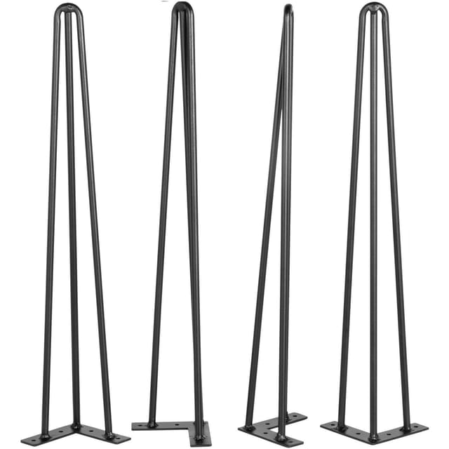 Schwarze Tischbeine Aus Stahl, 66 Cm, 4er-set, Je 100 Kg Tragkraft, 3 Streben, Für Bänke, Schreibtische, Beistelltische, Stühle, Kohlenstoffstahl, Selbstmontage