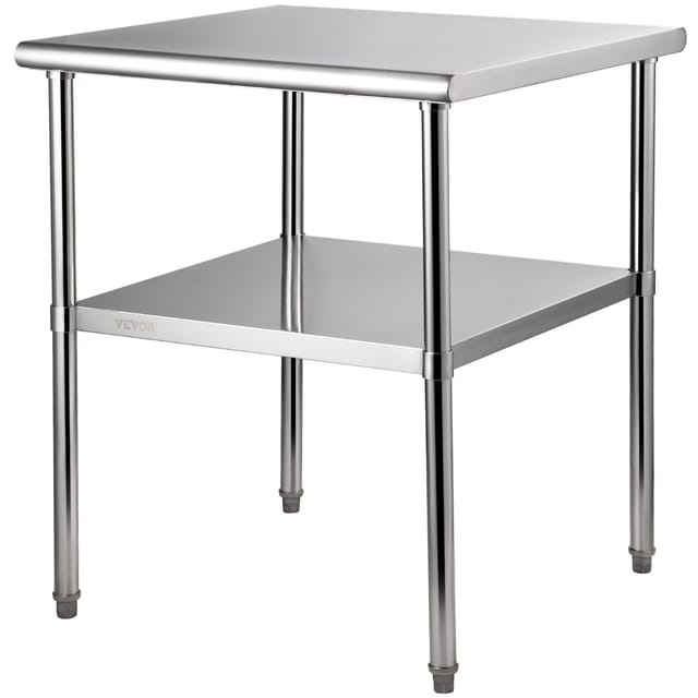 Vorbereitungstisch Aus Edelstahl, 30 X 30 X 36 Zoll, Tragfähigkeit 800 Pfund, Robuster Küchenarbeitstisch Und