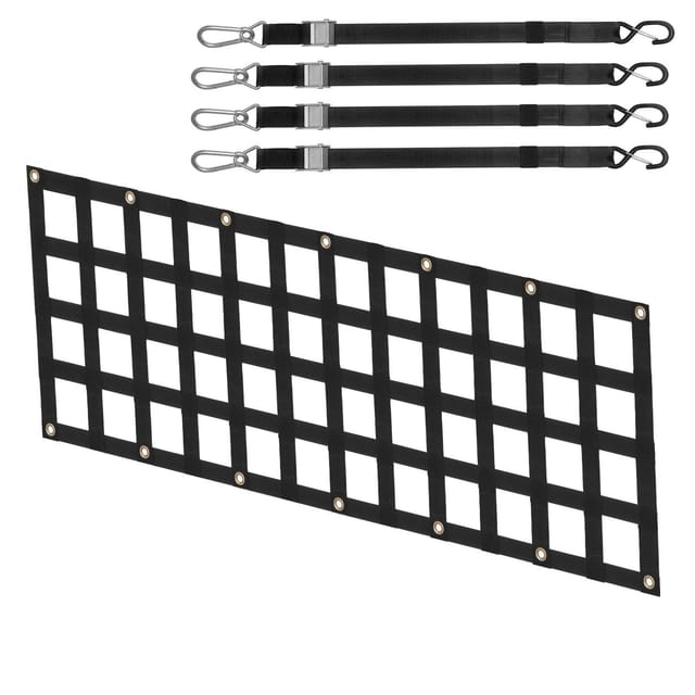 Robustes Heckklappen-gepäcknetz 152 X 46 Cm Mit 4 Verstellbaren, Abnehmbaren Gurten Für Pickups, Anhänger, Suvs Und Jeeps
