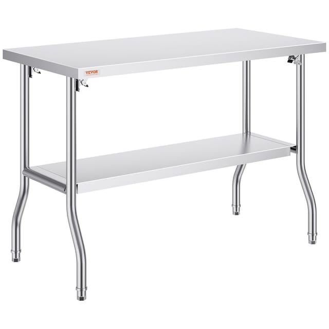 Klappbarer Edelstahl-arbeitstisch 121,9 X 61 Cm, Robuster Profi-vorbereitungstisch, Tragfähigkeit 350,2 Kg