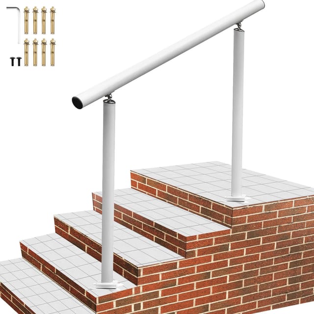 Verstellbares Weißes Aluminium-außengeländer, 122 Cm Breit, 86 Cm Hoch, Für Den Gartenbereich, Mit Einer Neigung Von 0 Bis 60 Grad.