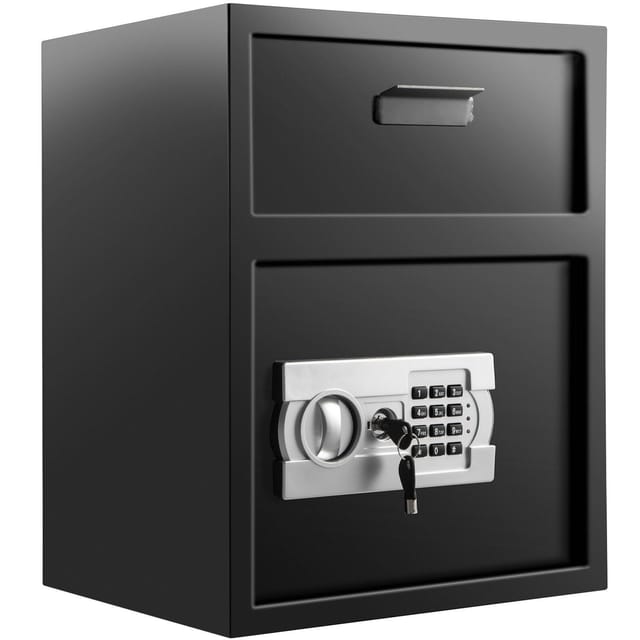 48-liter-digitalsafe Mit Elektronischem Schloss Und Ersatzschlüsseln, Sicher Für Restaurants Und Büros, Aus Kohlenstoffstahl