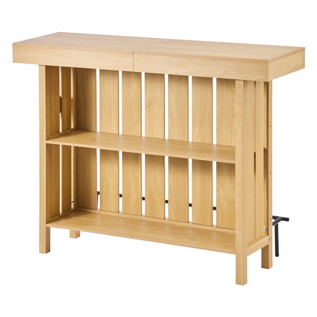 Barschrank, Weinkeller, 3 Ablagen, Flaschenöffner, Verstellbarer Ständer, Fußstütze, Holz Und Metall, Küche, Wohnzimmer