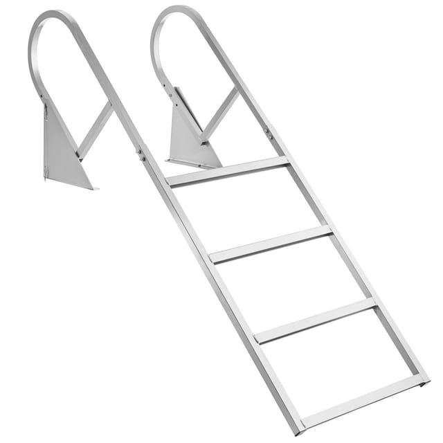 Bootsleiter Aus Aluminium, 4 Stufen, Klappbar, Rutschfest, Tragfähigkeit 159 Kg, Zum Schwimmen In Seen Und Zum Zugang Zum Meer