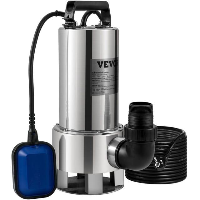 1300w 20000l/h Tauchpumpe Mit 10m Kabel Und Automatischem Schwimmerschalter, Konstruktion Aus Edelstahl Und Gusseisen Für Schwimmbäder Und Gärten