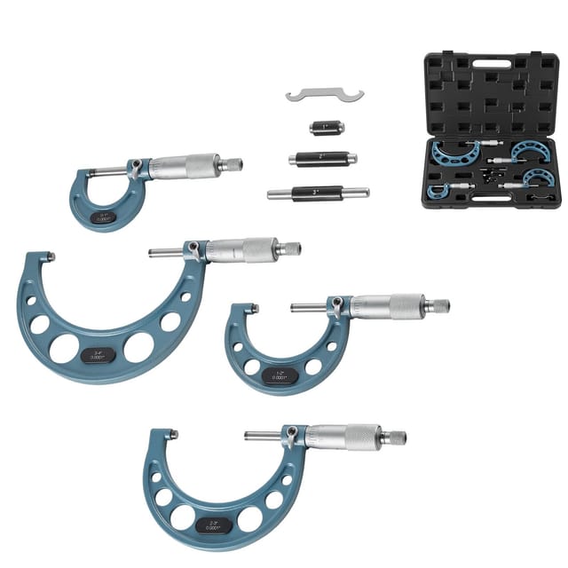 Satz Mit 4 Mikrometern, 0 Bis 3 Zoll Außendurchmesser, Präzisionswerkzeug, Mechanikerwerkzeug, Tragekoffer, Metallbearbeitung