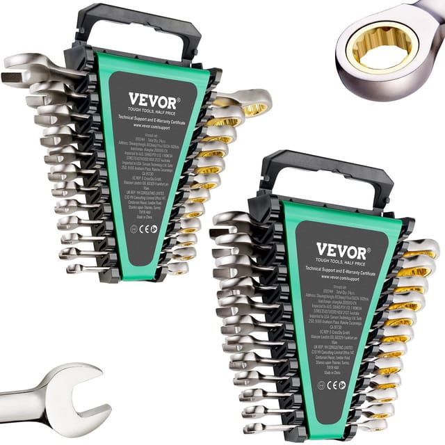 Kombinationsschlüsselsatz, 24 Ratschenschlüssel Mit Halter, Chrom-vanadium-stahl, Sae-größen 1/4 Bis 7/8 Zoll, Metrisch 8 Bis 19 Mm, Ideal Für Zuhause, Autoreparaturen Und Pannenhilfe