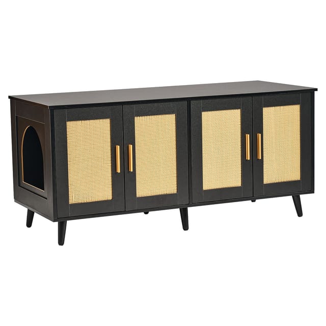Katzenstreuschrank Aus Holz Für 2 Katzen, Beistelltisch Oder Nachttisch, Modern