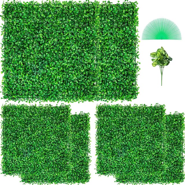 Künstliche Birken-uv-heckenpaneele, 6er-set, 20 X 20 Cm, Grüne Wand, Innendekoration