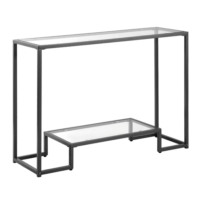 Schmaler 2-stufiger Konsolentisch Aus Gehärtetem Glas, Geeignet Hinter Einem Sofa, Im Eingangsbereich, Flur Oder Wohnzimmer.