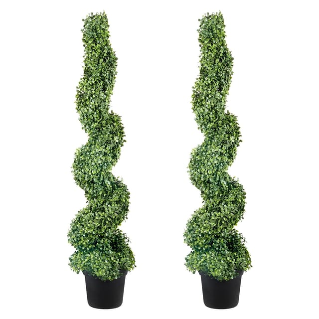 Künstliche Platanen-topiary, 121,9 Cm, 2er-set, Grüne Dekopflanzen Für Drinnen Und Draußen