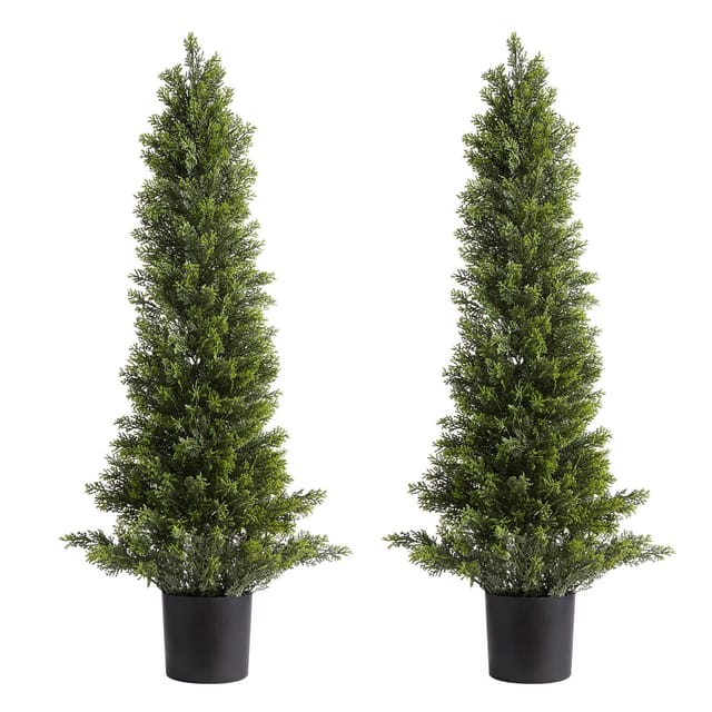 Künstliche Zypressen-topiary, 2er-set, Künstliche Seidenpflanzen 914 Mm, Einfache Balkondekoration