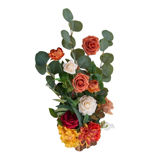Set Mit 4 Künstlichen Blumen-tischdekorationen, Orange, 450 Mm, Für Hochzeiten Und Veranstaltungen Im Freien