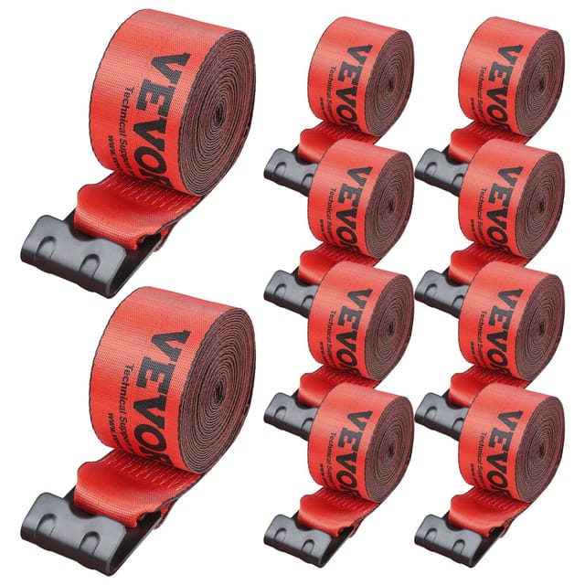 Zurrgurte, 10,2 Cm X 9,1 M, Tragfähigkeit 2722 Kg, Für Pritschenwagen, Ladungssicherung Für Anhänger, Rot, 10er-packung