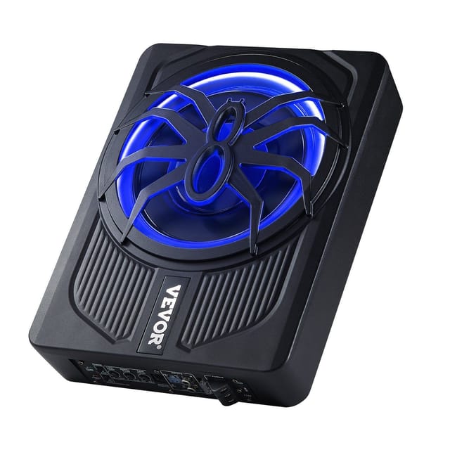 10-zoll-subwoofer Mit 440 W Leistung Zur Montage Unter Dem Sitz In Pkw, Mit Blauer Ambientebeleuchtung, Eingebautem Verstärker Und Fernbedienung Für Suvs
