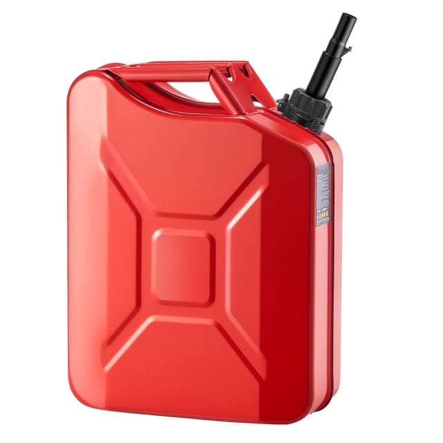 20-liter-metallkanister Mit Ausgießer, Ergonomischem Griff, 6 L/min Durchflussrate, Auslaufsicher, Korrosionsbeständig, Rot