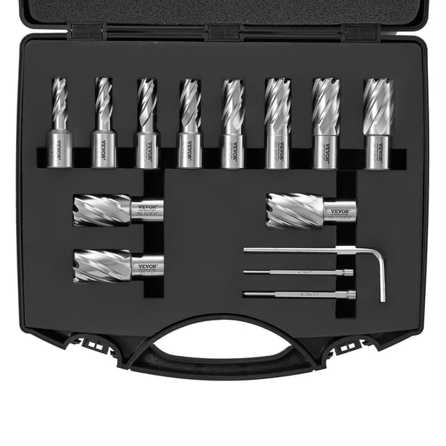 Weldon 13-teiliges Ringbohrer-set Für Magnetbohrmaschinen, Bohrdurchmesser Bis 2,5 Cm, M2al-schnellarbeitsstahl, Inklusive Koffer