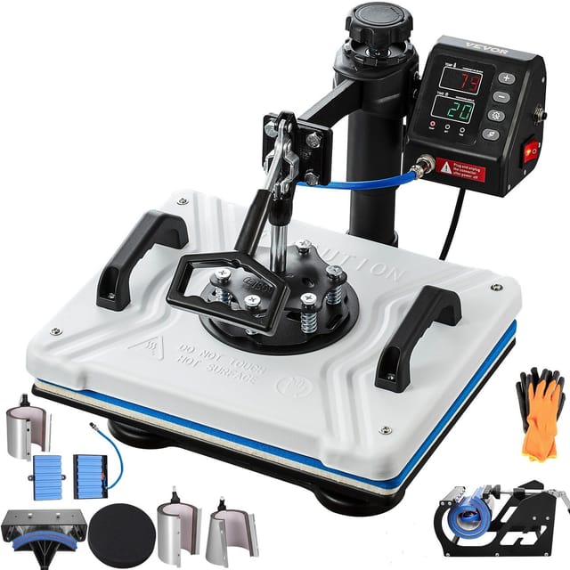 10-in-1-heißpresse 305 X 381 Cm, 1000 W Mit 360°-drehung Zum Sublimationsdruck Von T-shirts, Tassen Und Mehr
