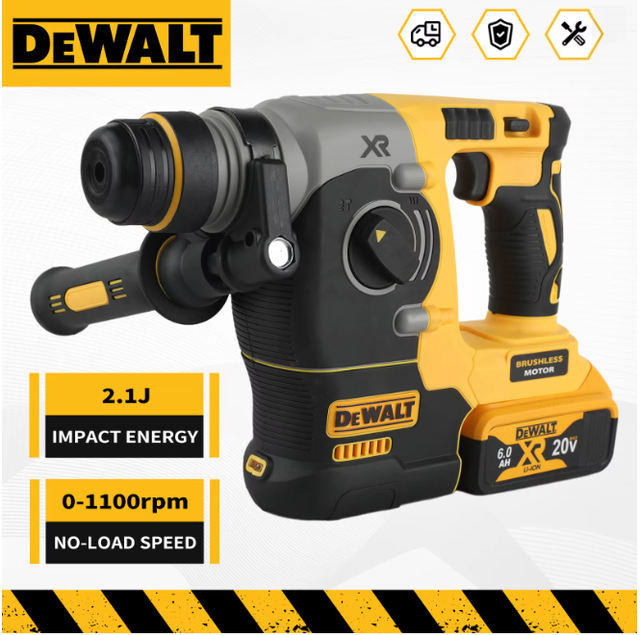 Dewalt Dch273 Perforateur Burineur Sans Fil 18v Xr Sds Plus, 2,1j, Kit Batterie+chargeur, Perçage Béton Chantier Bâtiment