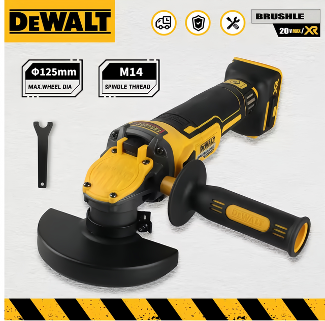 Dewalt Dcg409 Meuleuse 18v Xr Brushless 125mm Sans Fil, Kit Batterie+chargeur, Rénovation Maison Fer Forgé Portail Garde-corps