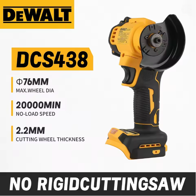 Dewalt Dcs438 Découpeuse Sans Fil 18v Xr Brushless 76mm, 20000 Tr/min, Kit Batterie + Chargeur, Coupe Métal Pierre Carrelage Sur Chantier
