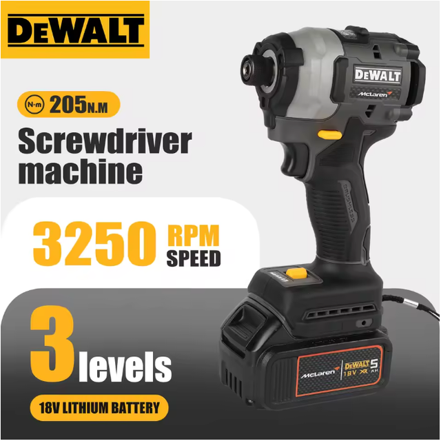 Dewalt Dcf85m Visseuse À Chocs Sans Fil 18v Xr Brushless, Couple 205nm, Kit Batterie + Chargeur, Atelier Mécanique Dévissage Boulons Métal