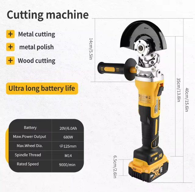 Dewalt Dcg405fn Meuleuse D’angle Sans Fil 18v Xr Tête Plate 125mm, Outil Nu, Compatible Batteries Dewalt 18v, Sans Batterie Ni Chargeur