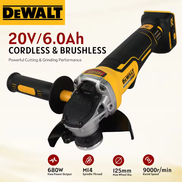 Dewalt Dcg405 Meuleuse D’angle Sans Fil 18v Brushless 125mm, Outil Nu, Atelier Assemblage Pièces Métalliques Préfabriquées
