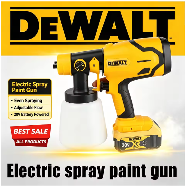Dewalt Pistolet À Peinture Sans Fil 18v Xr, Corps Seul Sans Batterie Ni Chargeur, Peinture Clôture Palissade Bois Extérieur