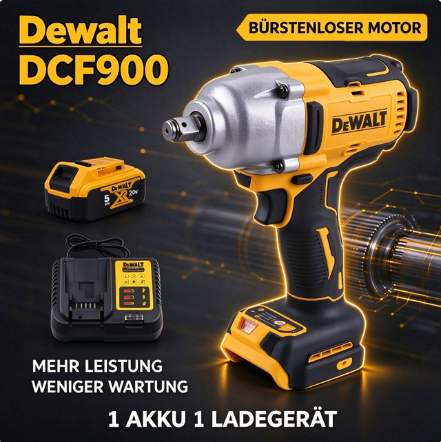 Dewalt Dcf900 Hochmoment Akku-schlagschrauber 18v Set Mit Akku & Ladegerät Für Stahlbau
