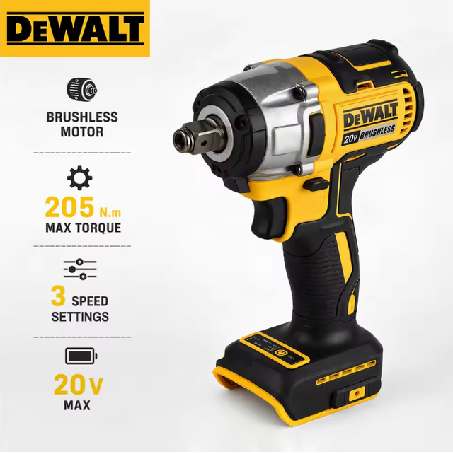 Dewalt Dcf880 Clé À Chocs Sans Fil 18v Xr 1/2 Pouce, Couple 203nm, Machine Seule, Sans Batterie Ni Chargeur