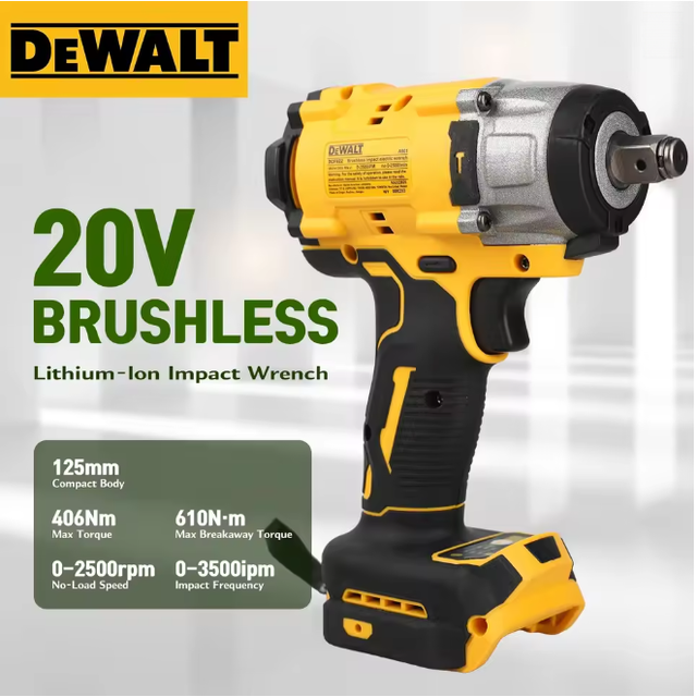 Dewalt Dcf922 Clé À Chocs Sans Fil 18v Xr Brushless 1/2", Kit Batterie Chargeur, Maintenance Industrielle Démontage Équipements