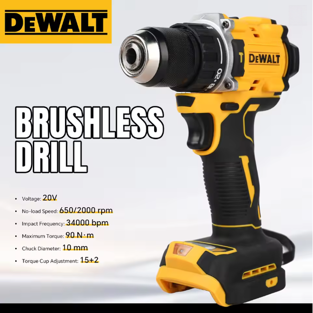 Dewalt Dcd805 Perceuse Visseuse Percussion Sans Fil 18v, Moteur Brushless 90nm, Kit Batterie+chargeur, Perçage Métal Montage Échafaudage