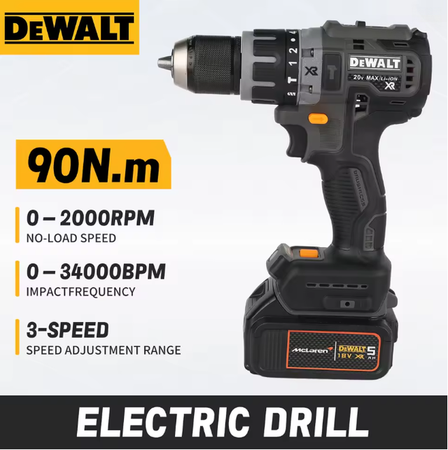 Dewalt Dcd85m Perceuse Visseuse À Percussion 18v Xr Brushless, Outil Nu, Perçage Métal Atelier Mécanique Tôlerie