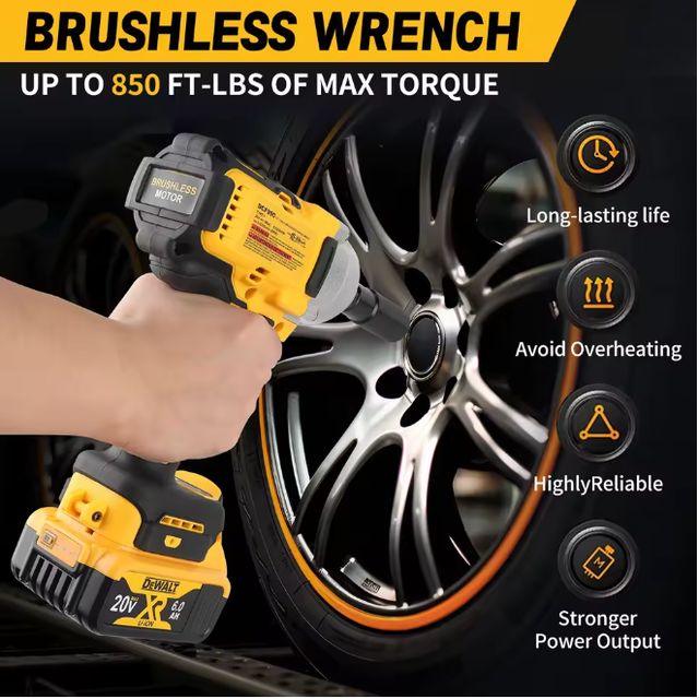 Dewalt Dcf900 Clé À Chocs Sans Fil 18v Brushless 1396nm, Carré 1/2, Machine Seule, Atelier Assemblage Pièces Métalliques Préfabriquées