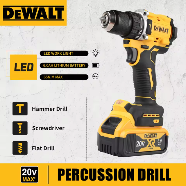 Dewalt Dcd805 Perceuse Visseuse Sans Fil À Percussion 18v, 90nm, Kit Batterie+chargeur, Bricolage Maison Montage Meuble Fixation Murale