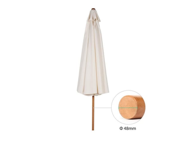 Sekey Sonnenschirm 300 Cm Holz-sonnenschirm Marktschirm Gartenschirm Terrassenschirm Rund Uv50+, Creme