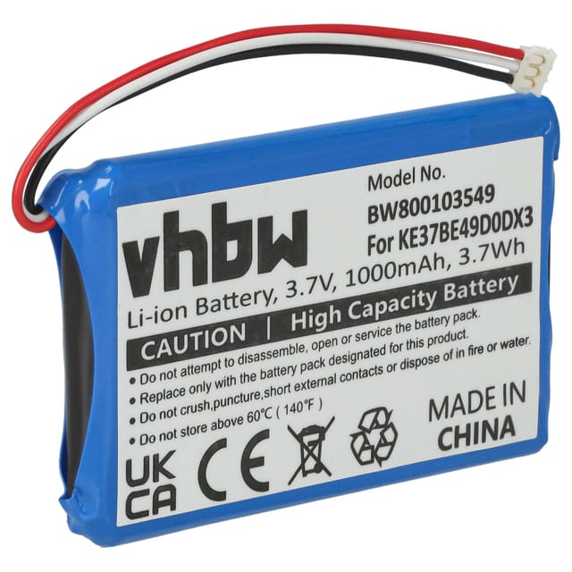 Vhbw - Akku Kompatibel Mit Garmin Varia Rtl501 Gps Navigation Navi (1000 Mah, 3,7 V, Li-ion)