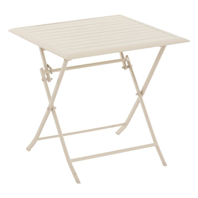 Hesperide - Quadratischer Klappbarer Gartentisch Azua Lehmfarben - 2 Plätze - Epoxidbeschichtetes Aluminium - Hespéride