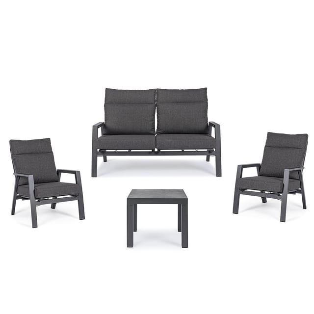 Lounge "kledi" Mit Kissen Aus Aluminium Und Texilene Für Garten Und Terrasse -lounge / Anthrazit