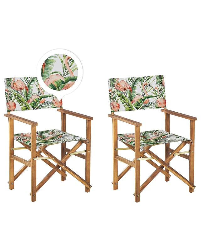 Gartenstuhl 2er Set Cine Akazienholz Rosa