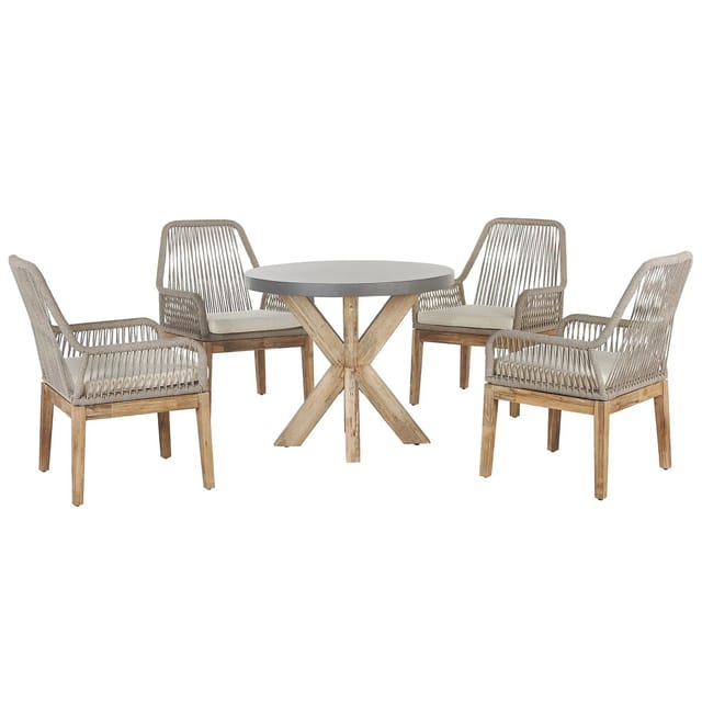 Gartenmöbel Set 4-sitzer Olbia Inkl. Kissen Beton Beige