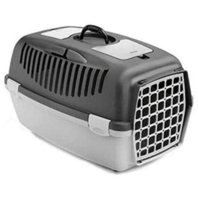 Stefanplast Transportbox Gulliver 2 Mit Kunststofftür Für Katzen Und Kleine Hunde 55 X 36 X 35 Cm Grau